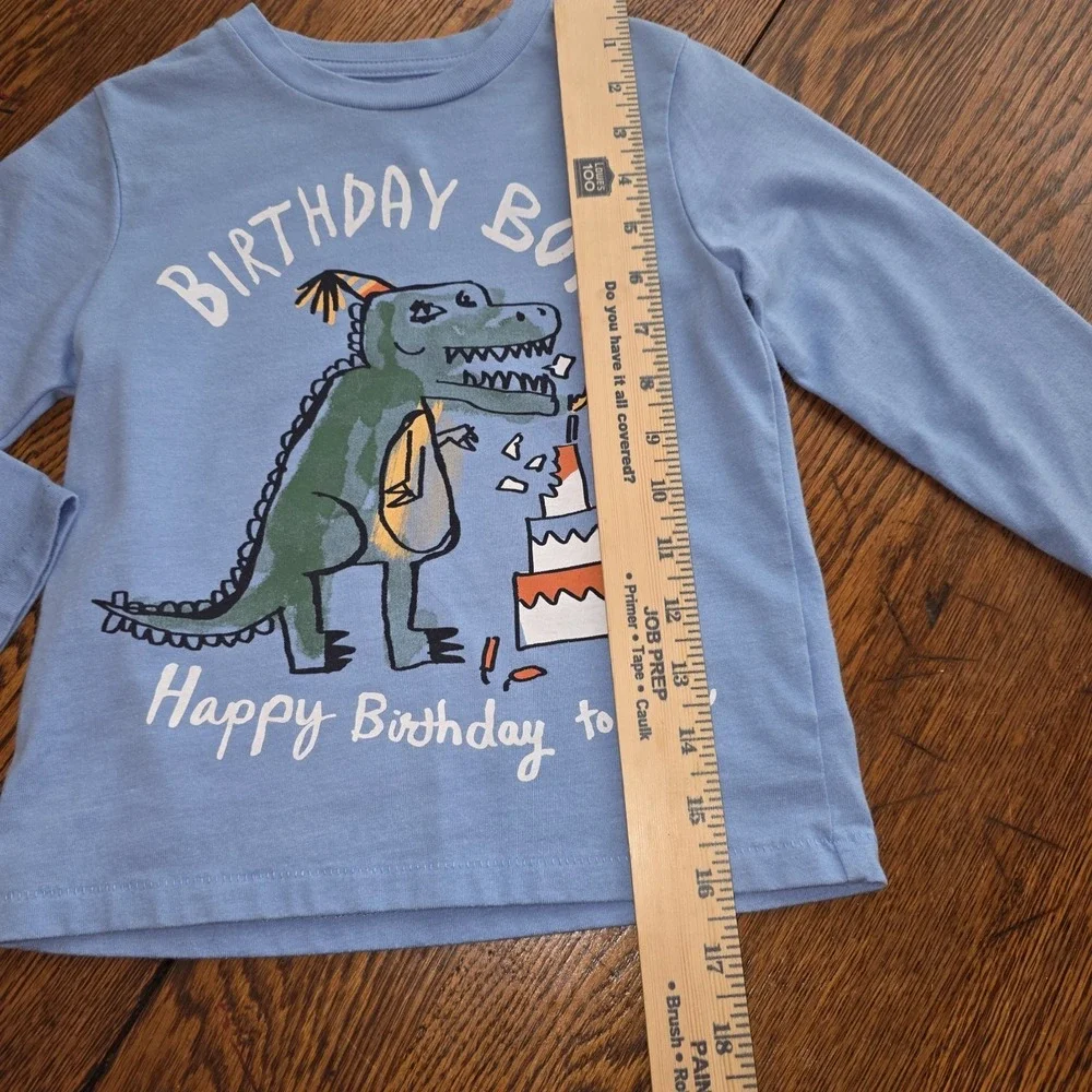 Gymboree Boys Dino Dinosaur Birthday Shirt Size 4 Cake HAPPY BIRTHDAY TO ME